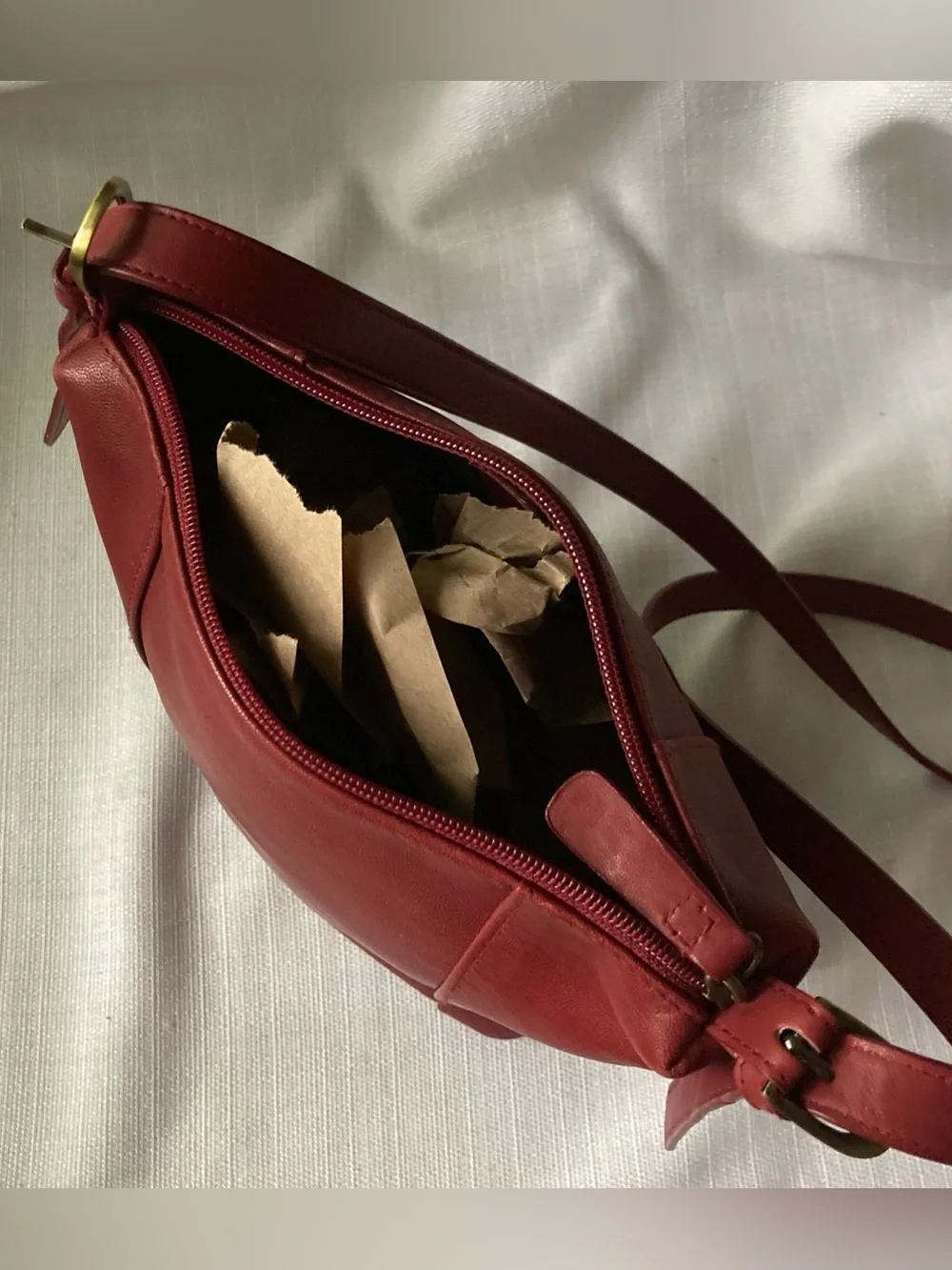St. John's Bay Red 100% Cowhide Leather Outer Purse!